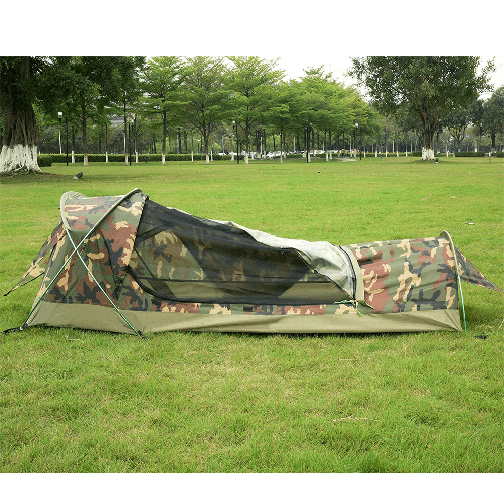 GeerTop Tent Bivy II | 1 Person 3 Season Ultralight Backpacking Tent (Camo & Arm Green)