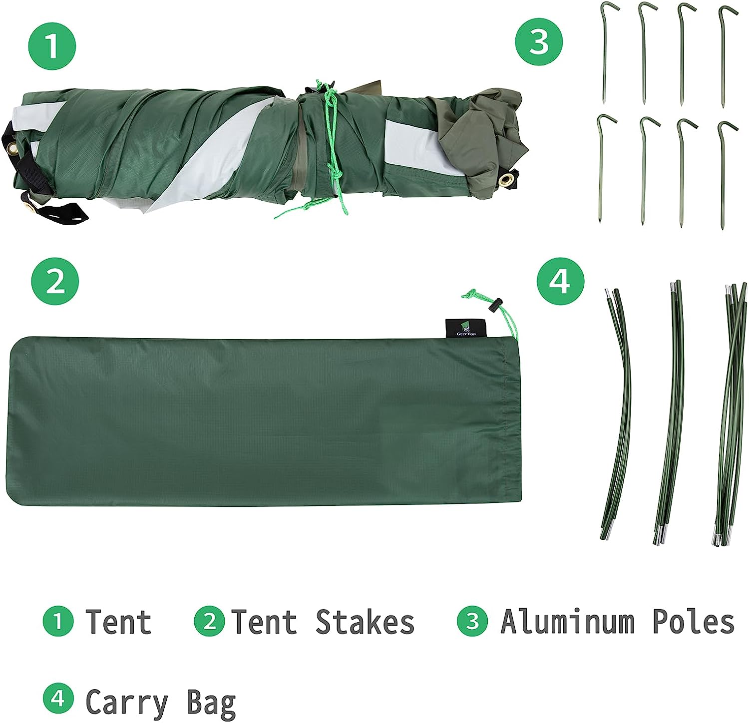 GeerTop Tent Bivy II | 1 Person 3 Season Ultralight Backpacking Tent (Camo & Arm Green)