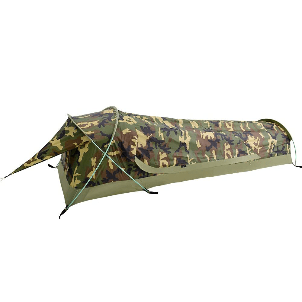 GeerTop Tent Camouflage Bivy II | 1 Person 3 Season Ultralight Backpacking Tent (Camo & Arm Green)