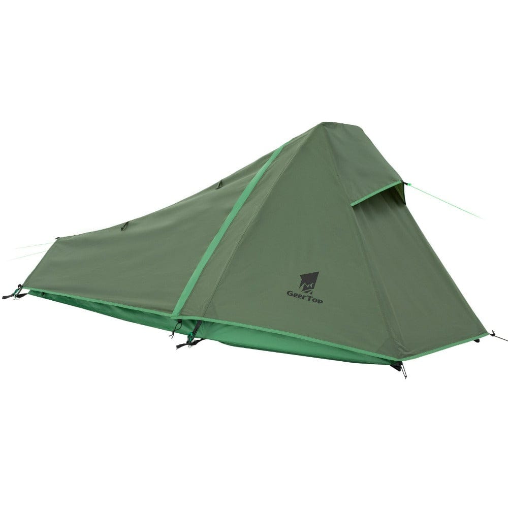 GeerTop Tent Green Blazer | 1 Person 3 Season Lightweight Backpacking Stealth Camping Tent