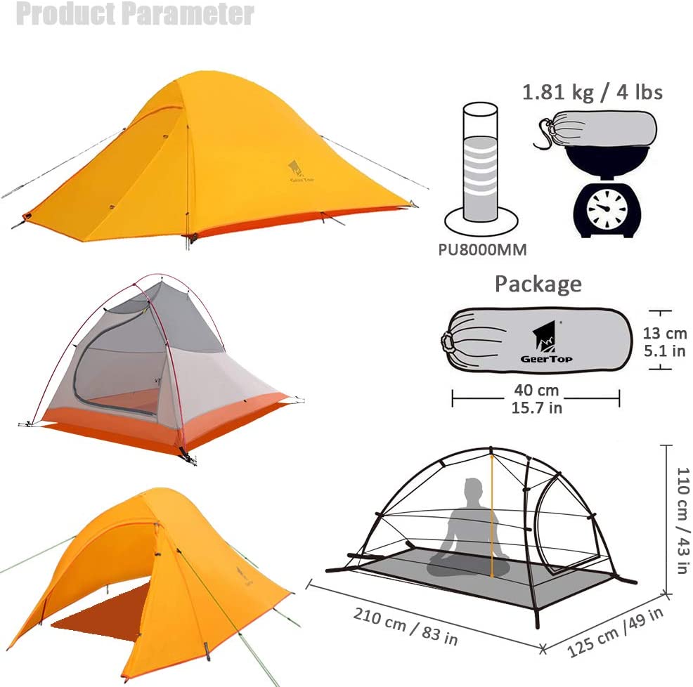 2 Person 4 Season Backpacking Tent