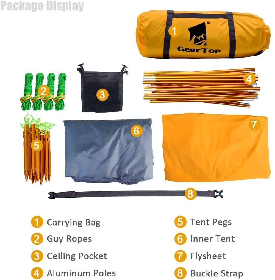 GeerTop Tent Navigator | 2 Person 4 Season Mountaineering Tent