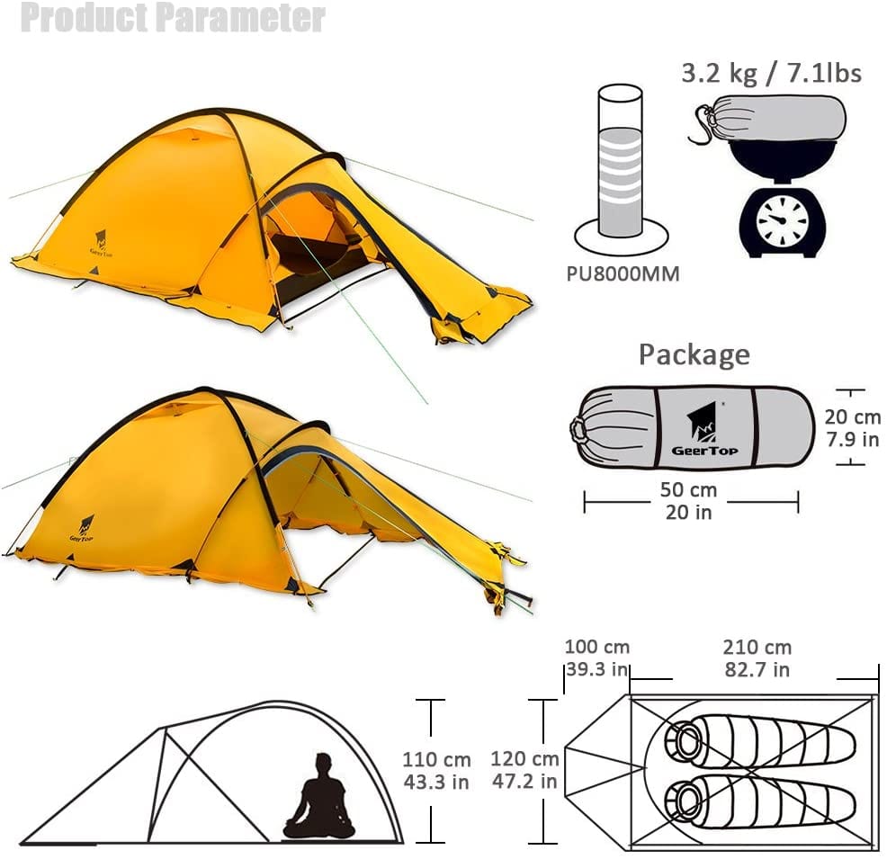2 Person 4 Season Mountaineering Tent