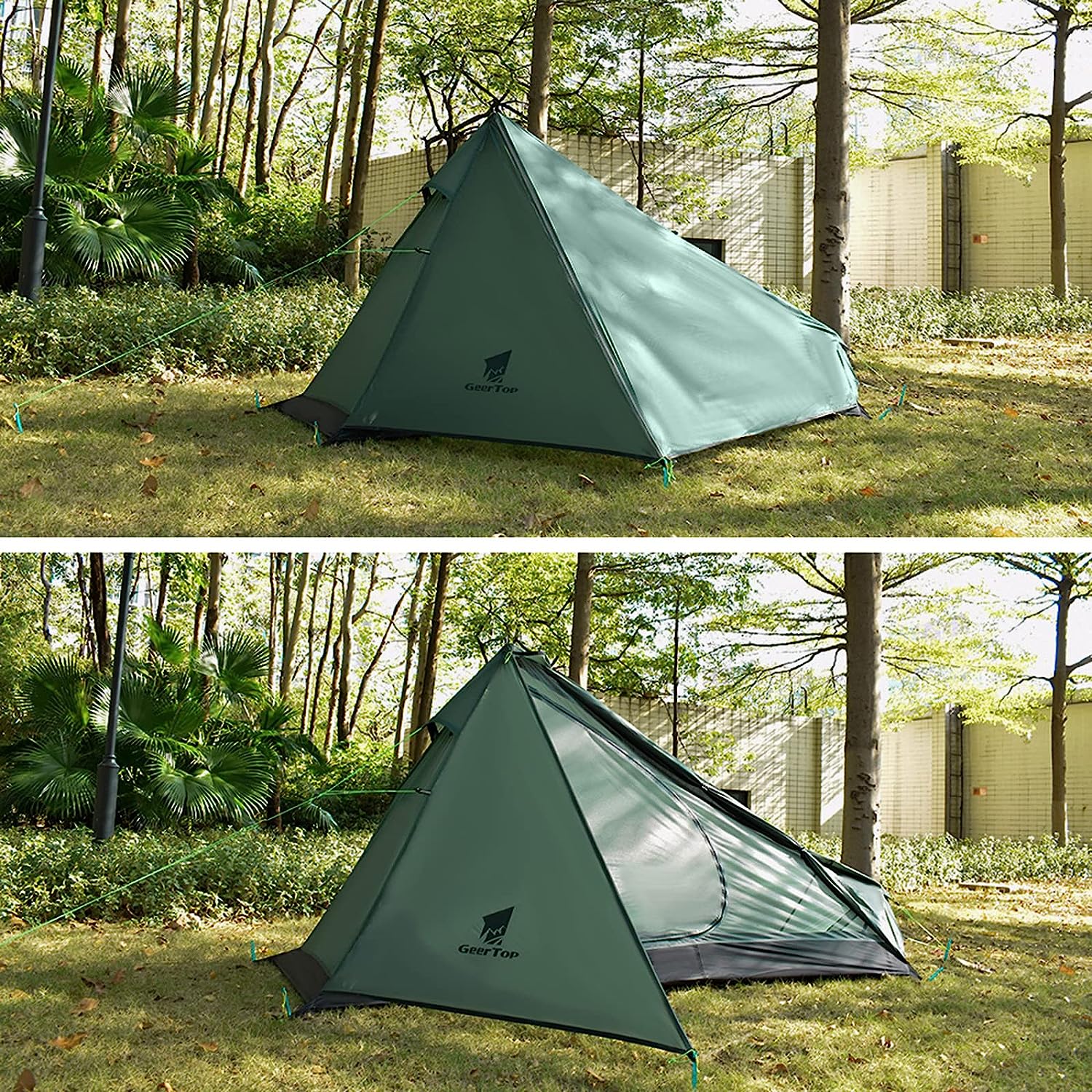 GeerTop Tent Pyramid II  | 1 Person 3 Season Camping Backpacking Tent Minimalism Ultralight