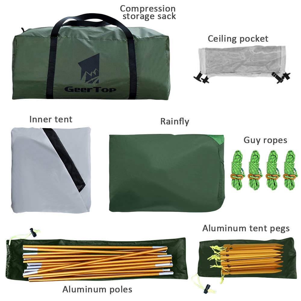 GeerTop Tent TopRoad 3 Plus | 3 Person 4 Season Backpacking Tent