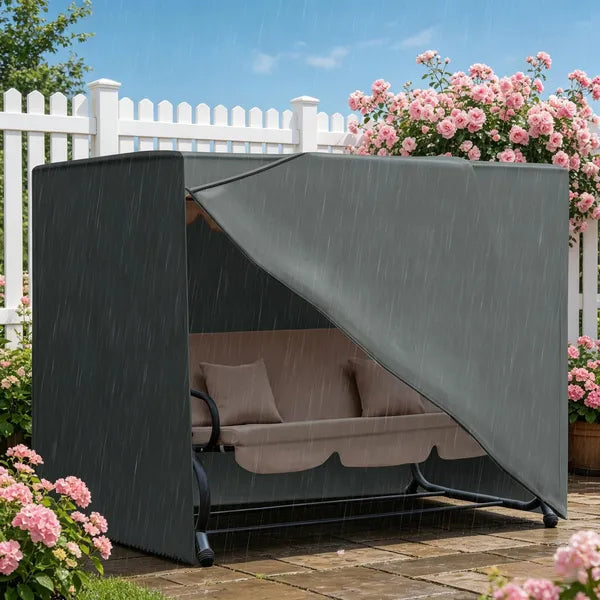 Outdoor Patio Porch Swing Cover Waterproof Heavy Duty Oxford Cloth Gray