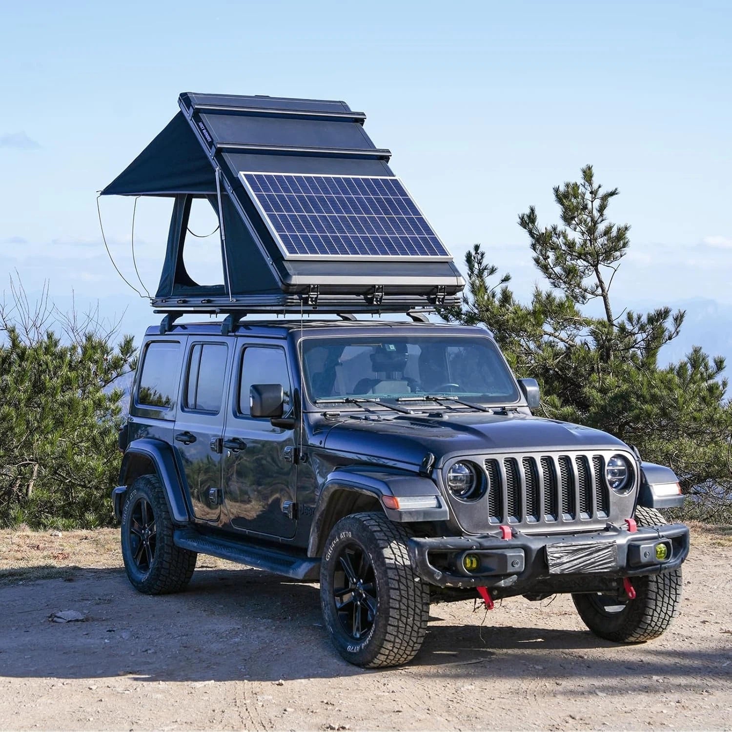 Light Fox | Geertop 2 Person Hard Shell Rooftop Tent With Solar Panel