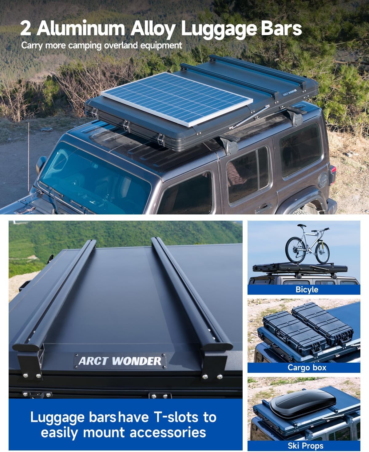 Light Fox | Geertop 2 Person Hard Shell Rooftop Tent With Solar Panel