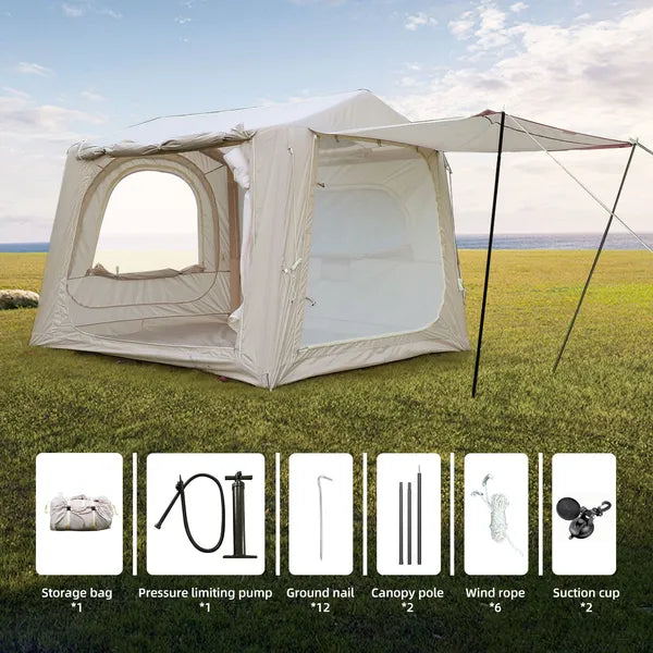 Inflatable SUV Camping Tent 4 Season 9.8 x 8.2 ft Beige