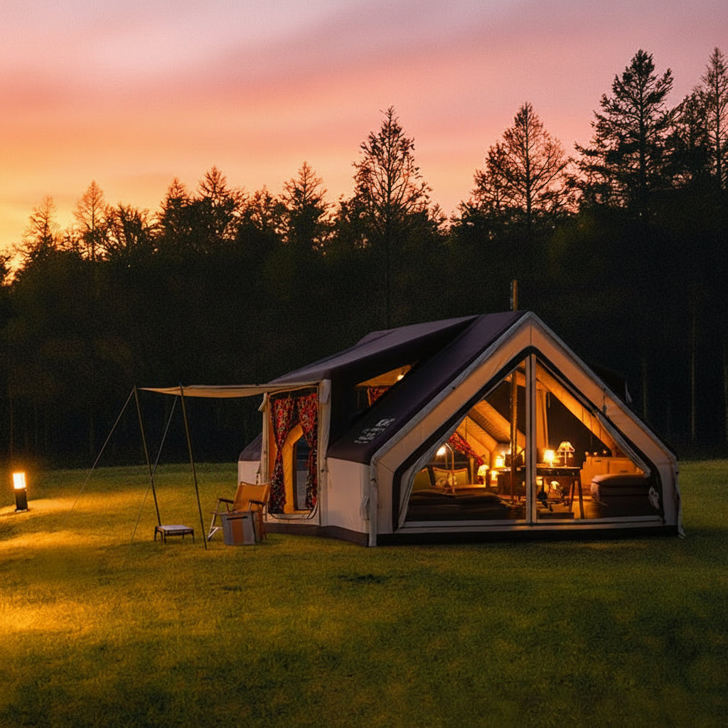 C&C AIR HOUSE 2-8 Person Inflatable Camping Tent with Rainfly