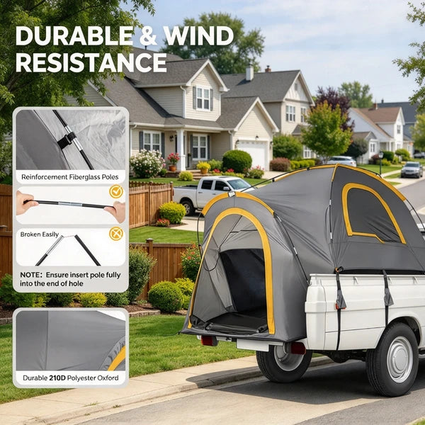 Portable 2 Person Pickup Truck Bed Tent 5.5-6 ft Orange