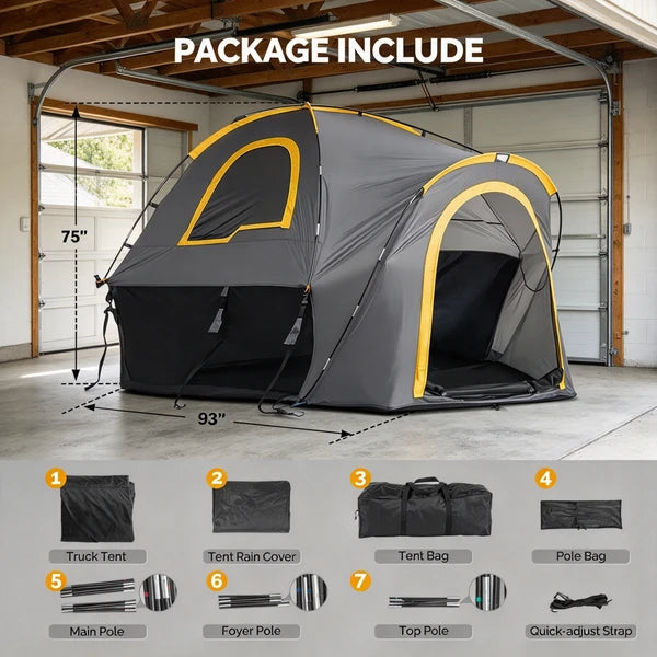 Portable 2 Person Pickup Truck Bed Tent 5.5-6 ft Orange