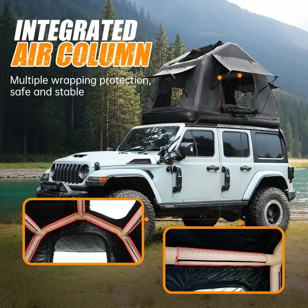 Portable Amphibious Inflatable Roof Top Camping Tent with Ladder Black