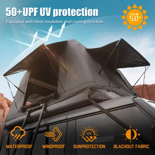 Portable Amphibious Inflatable Roof Top Camping Tent with Ladder Black